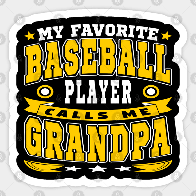 Calls Me Grandpa Funny Grandchildren Baseball Lover Typography Sticker by JaussZ